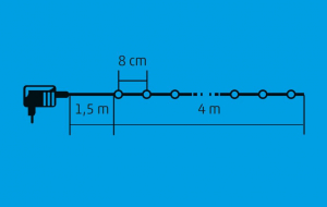 Somogyi KII 50/T LED-es beltéri Fényfüzér 4m türkiz